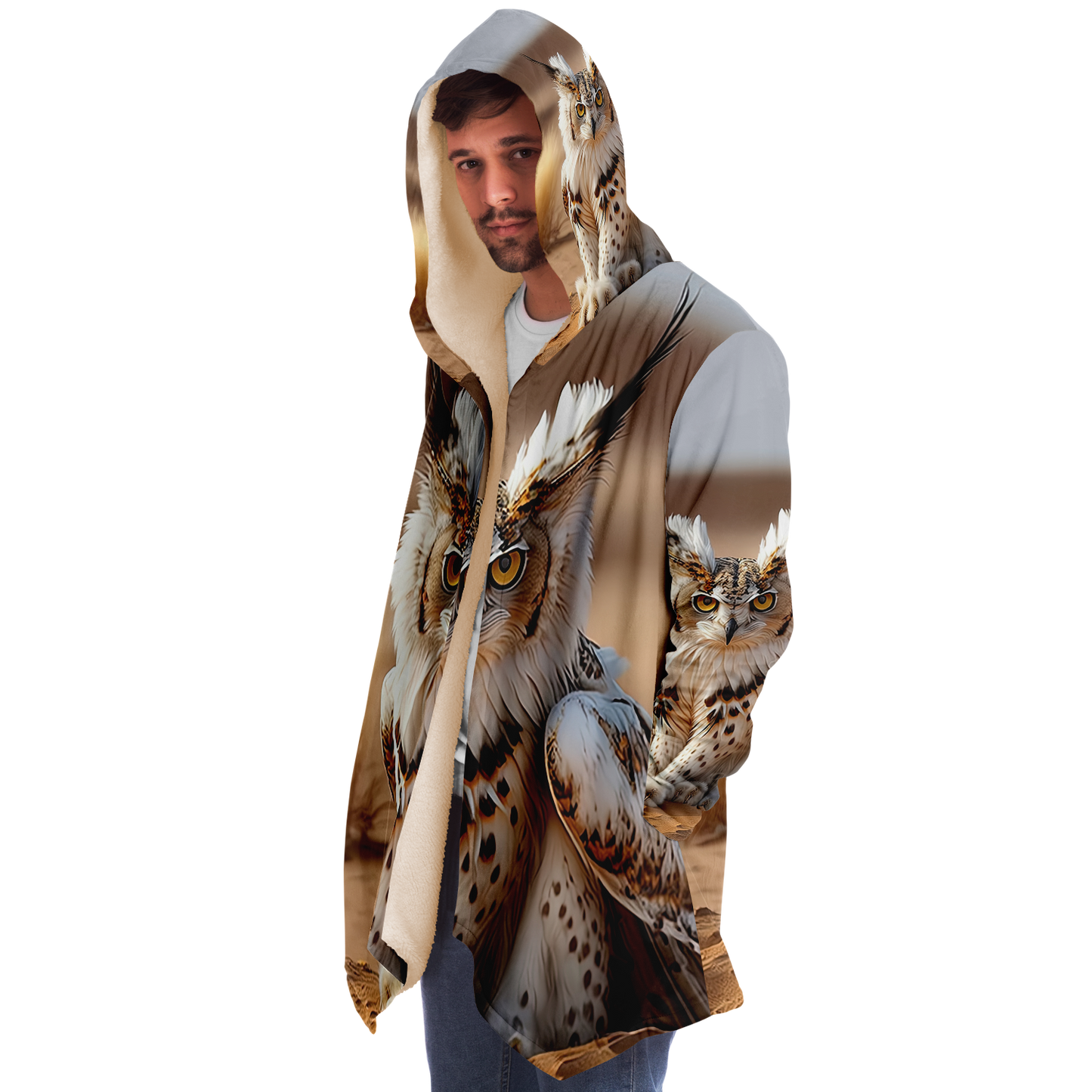 Lynx Owl Microfleece Cloak