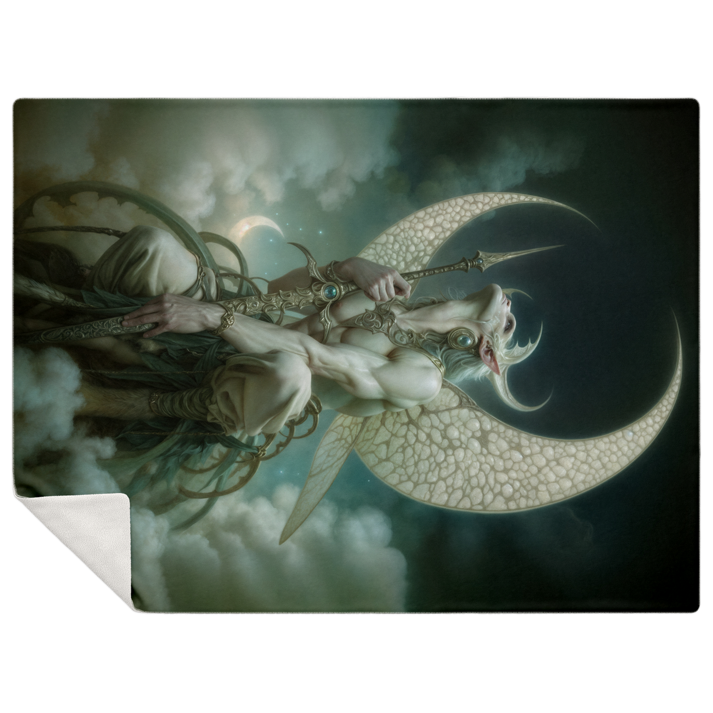 The Eternal Moons Celestial Warrior Premium Microfleece Blanket