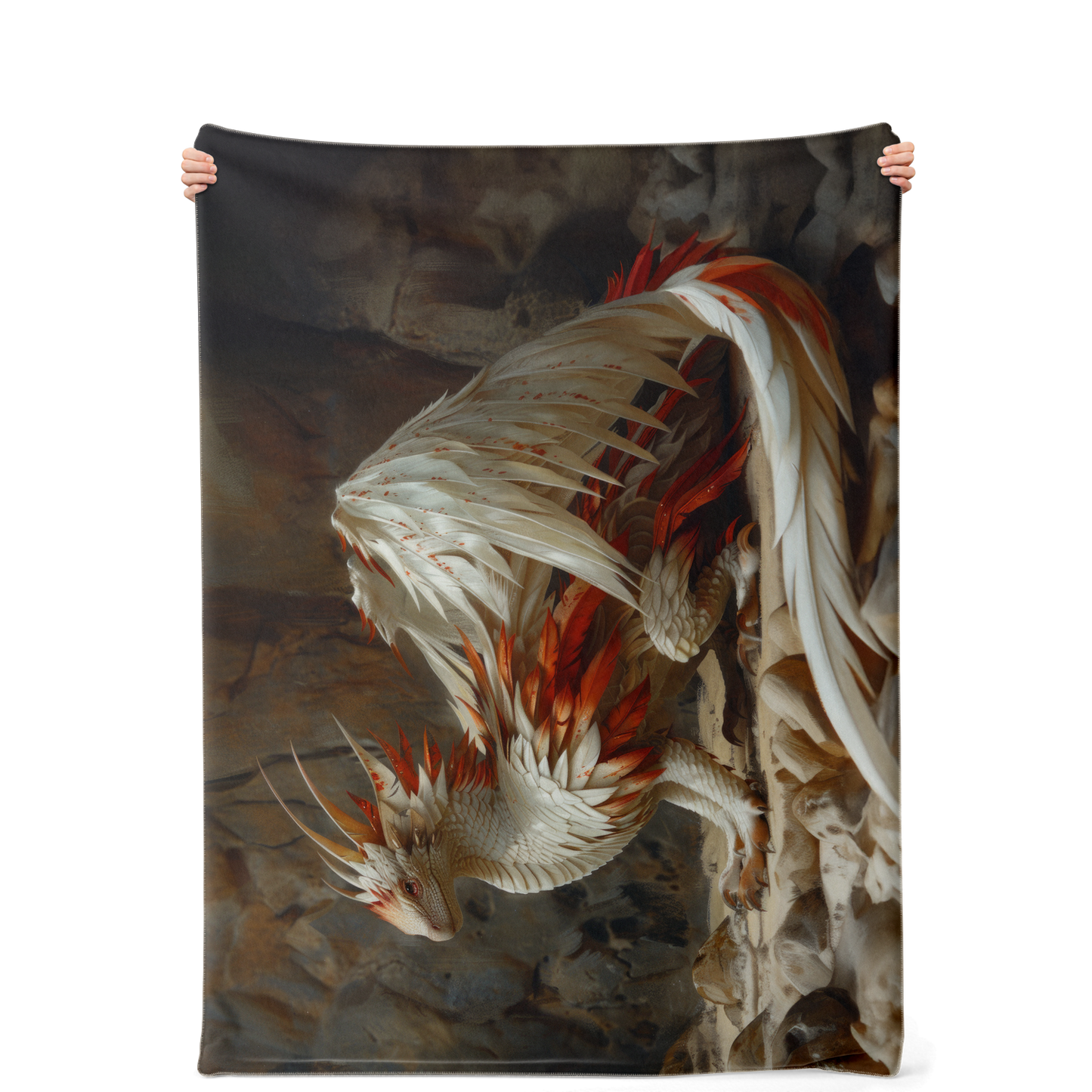 Snowfire Dragon Premium Microfleece Blanket