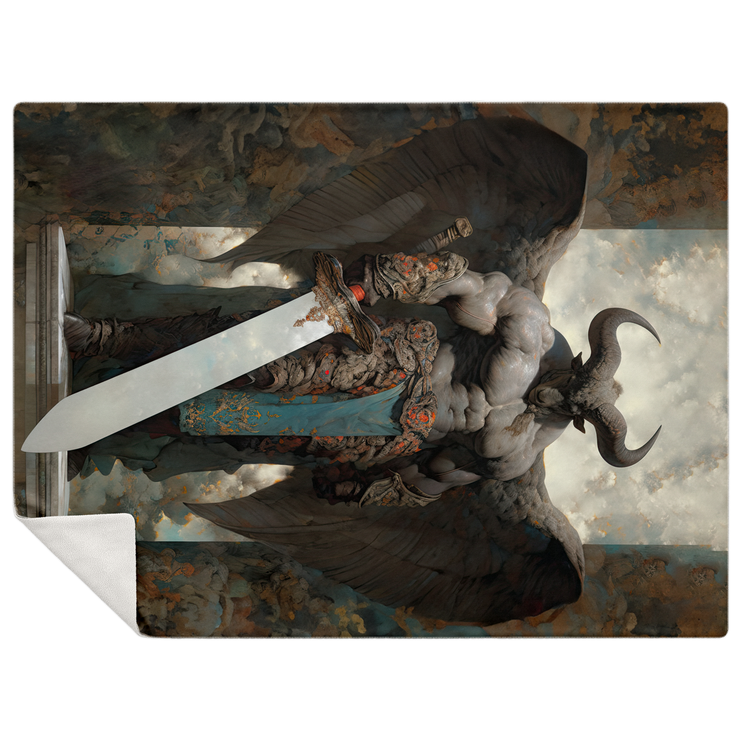 Winged Minotaur Premium Microfleece Blanket