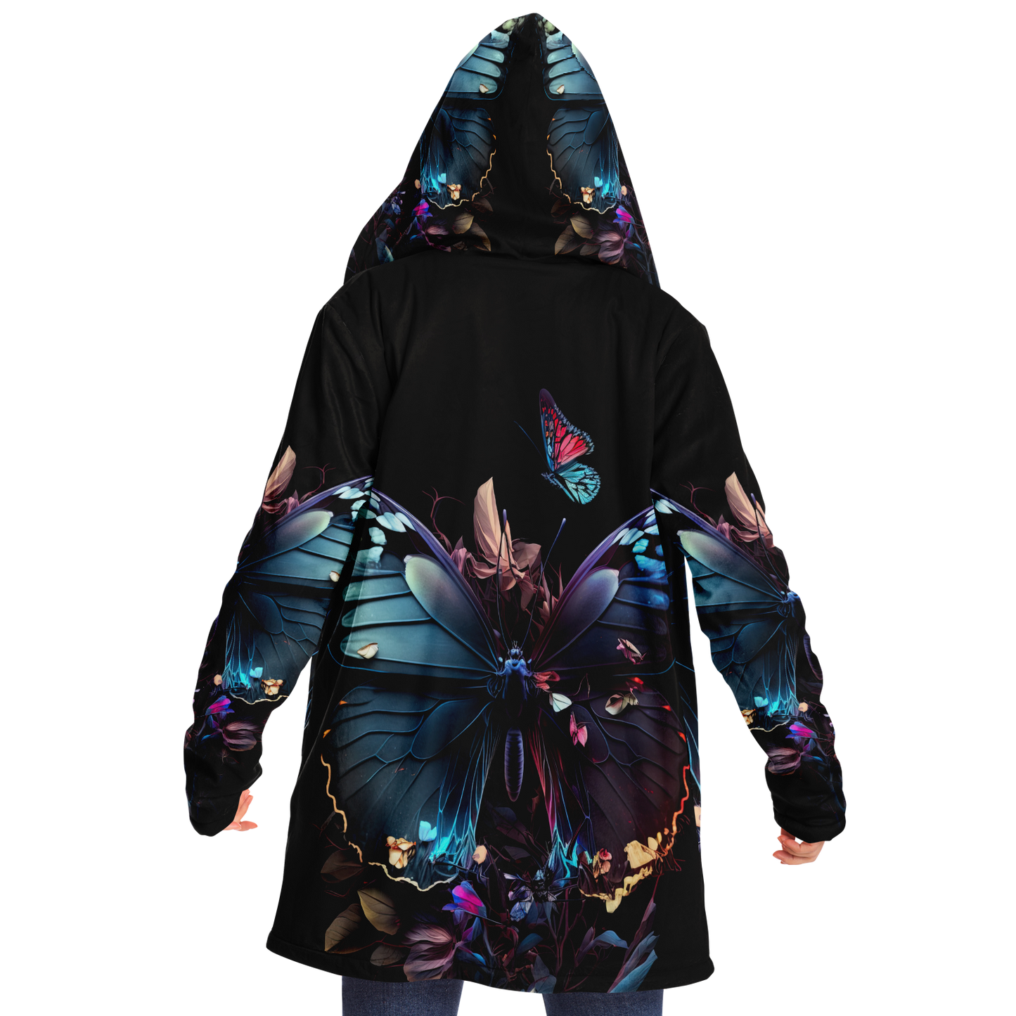 Black Pearl Butterfly Microfleece Cloak