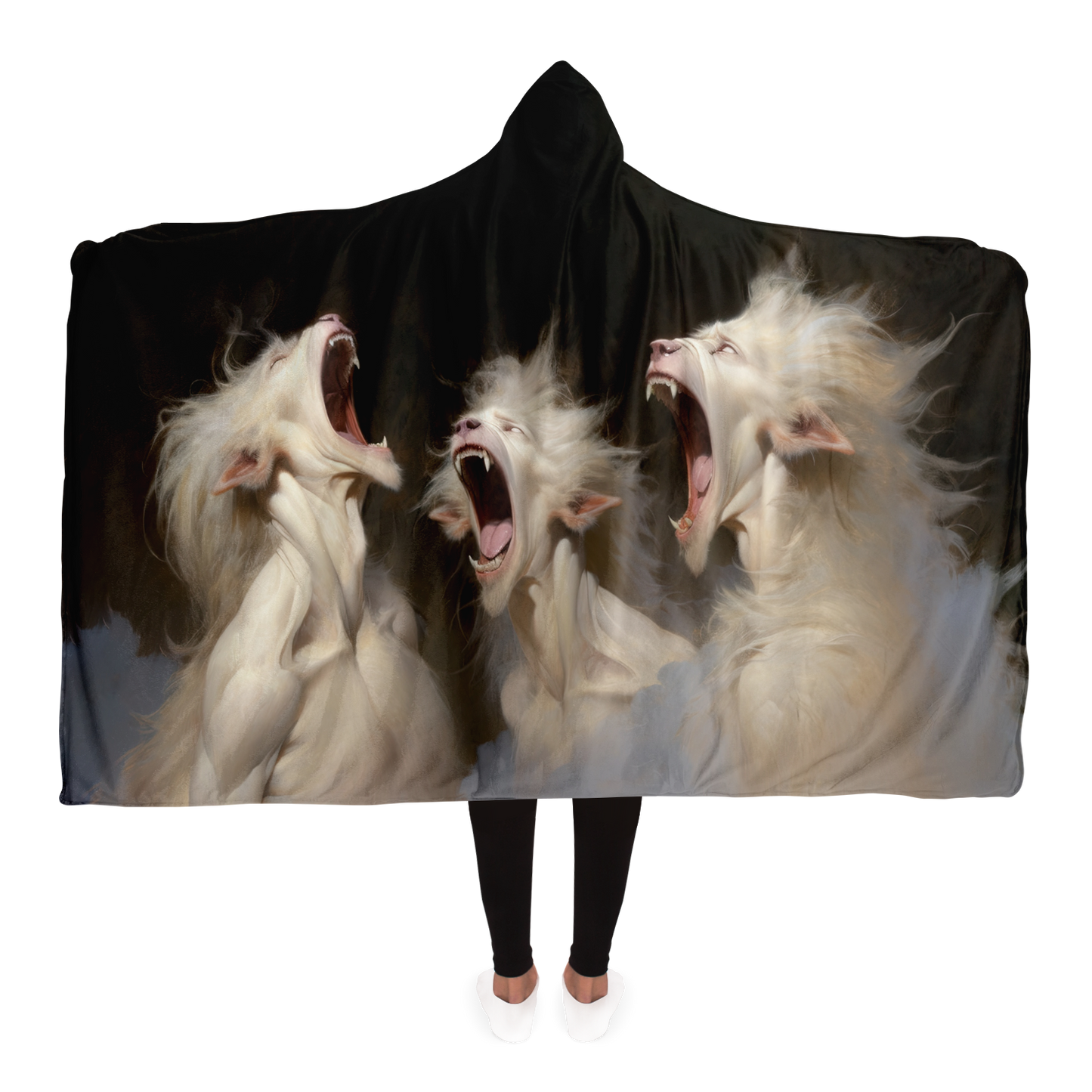 Albino Werewolf Chorus Hooded Blanket