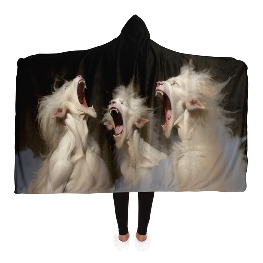 Albino Werewolf Chorus Hooded Blanket