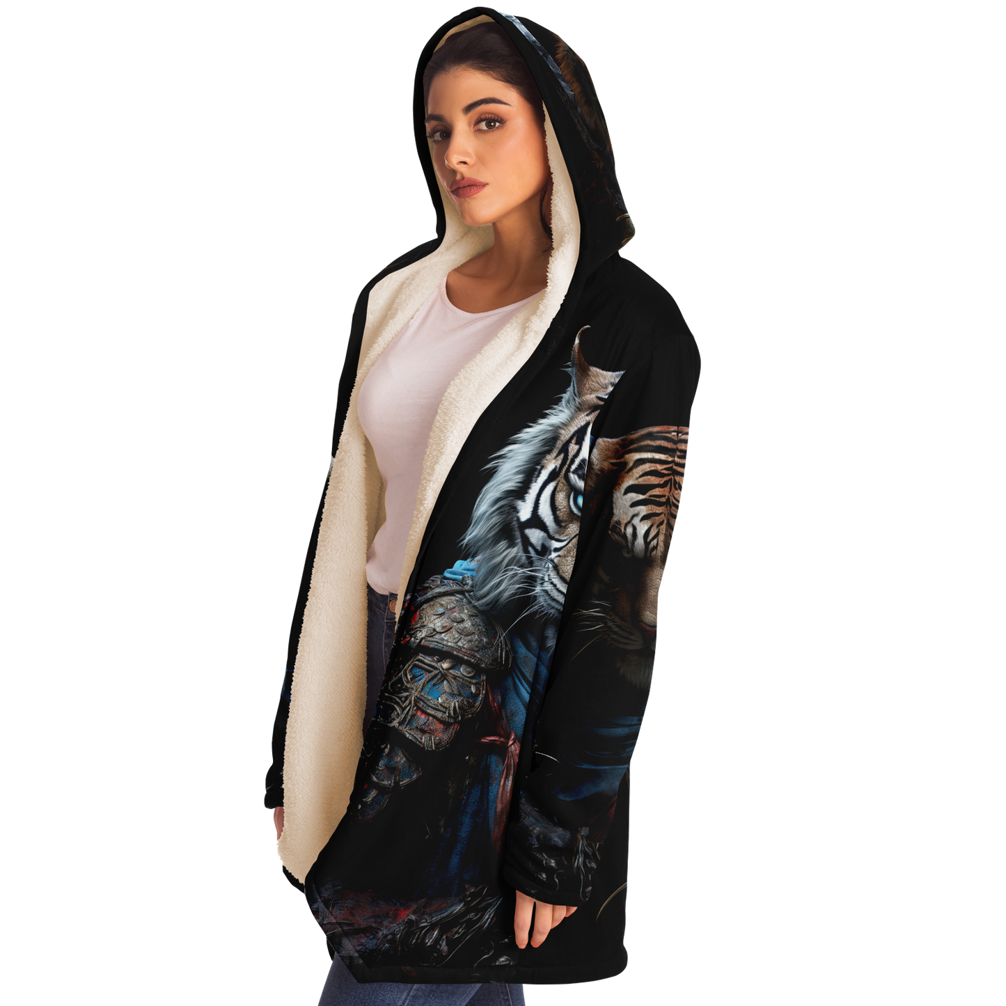 Tiger Samurai Microfleece Cloak