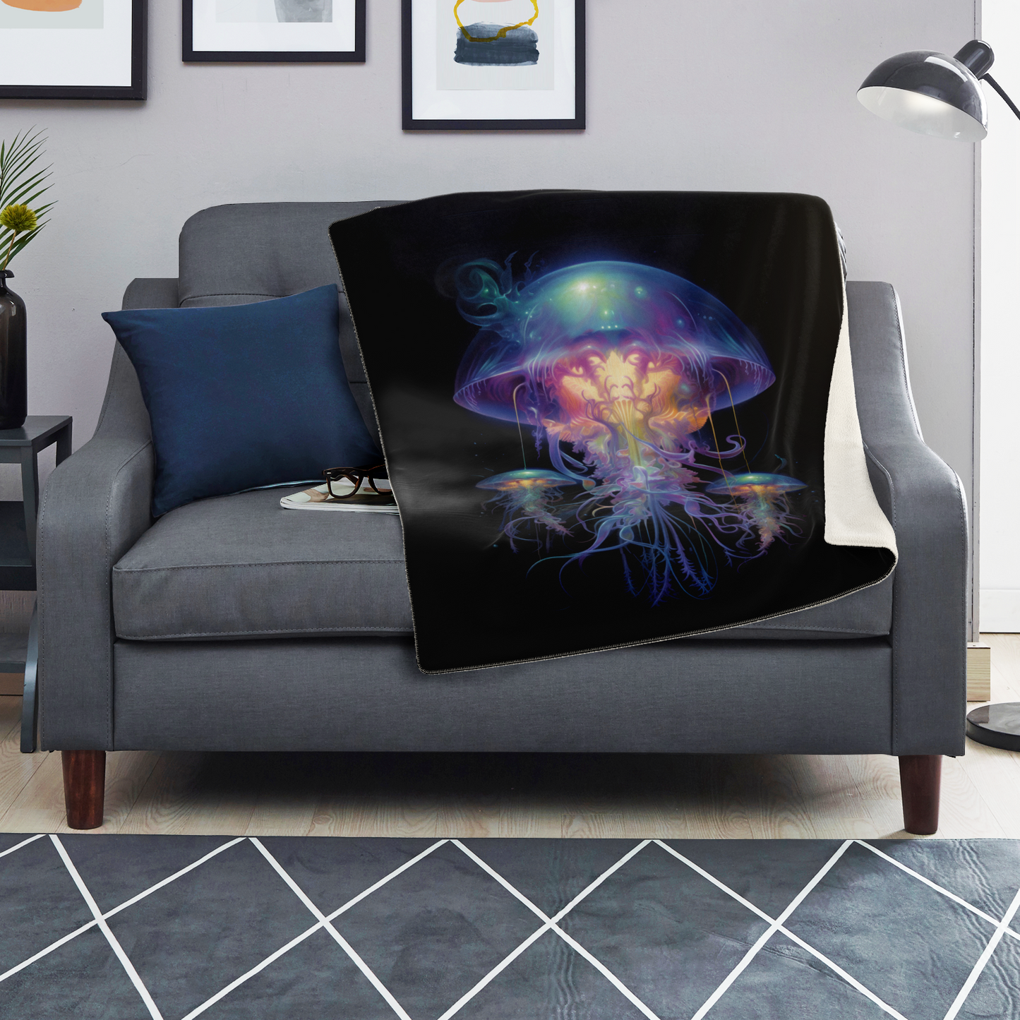 Space Jellyfish Premium Microfleece Blanket