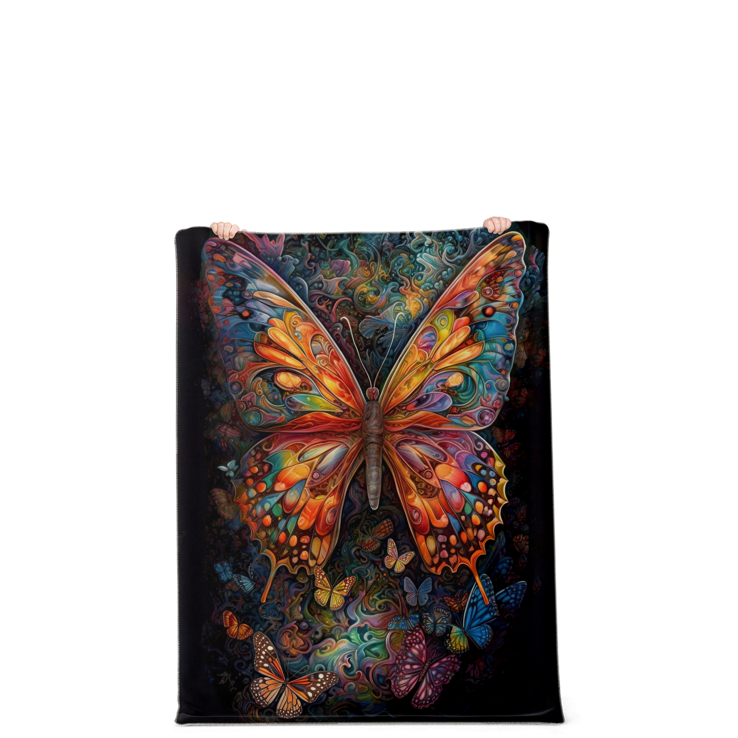 Psychedelic Monarch Premium Microfleece Blanket