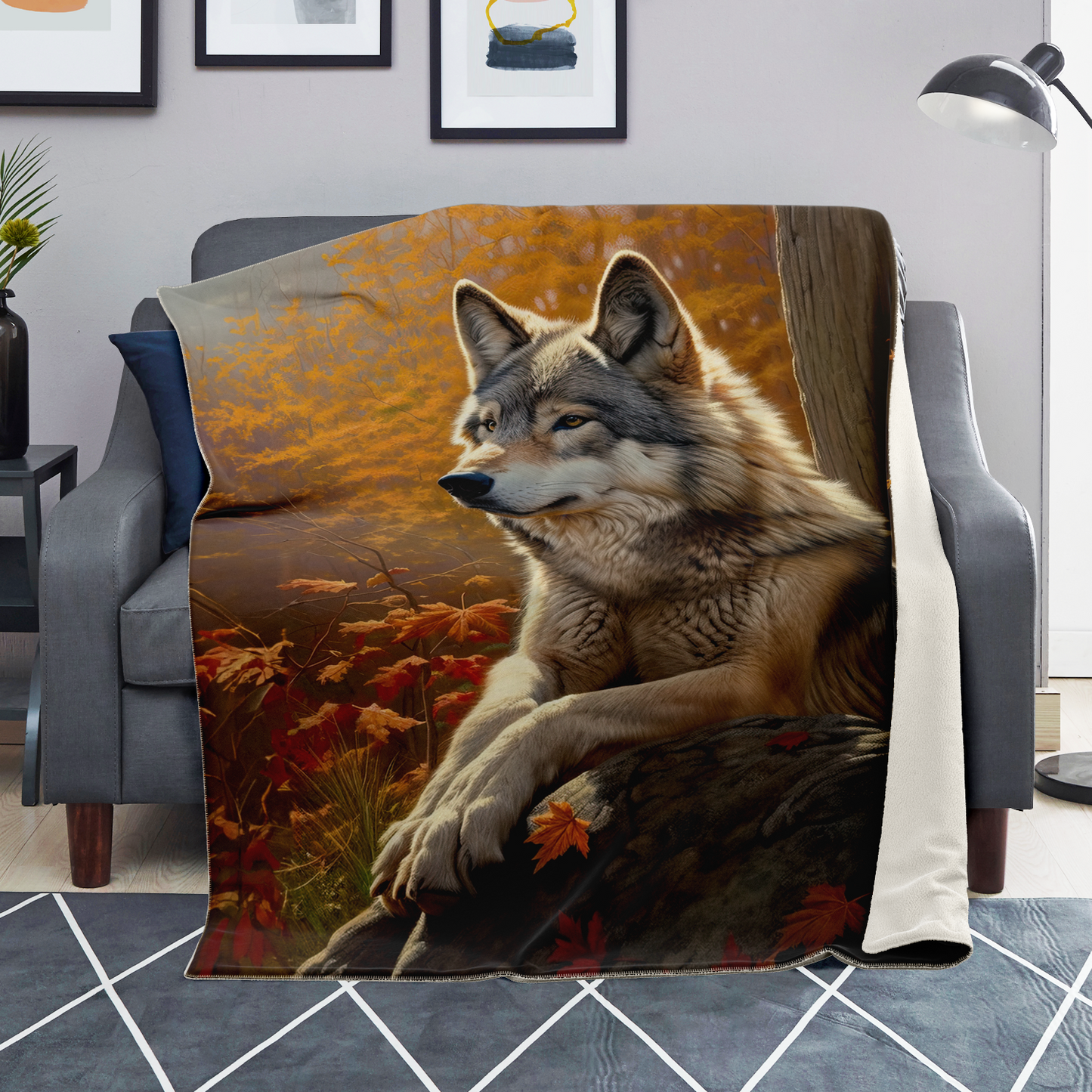 Watcher Wolf Microfleece Blanket