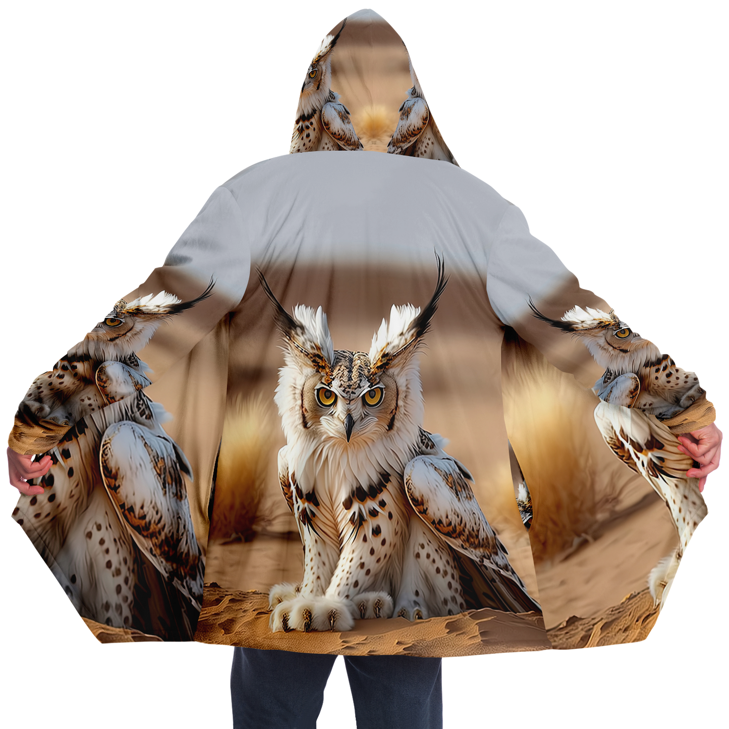 Lynx Owl Microfleece Cloak