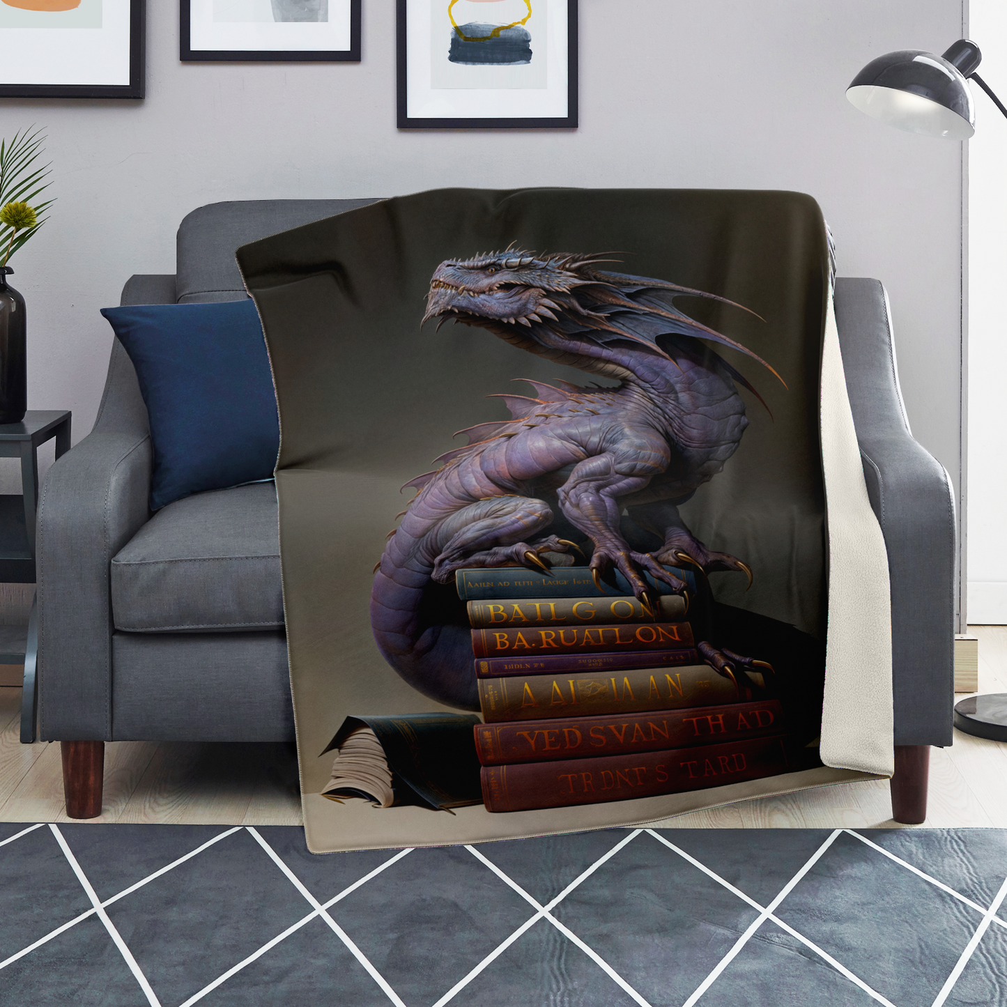 Book Wyrm Premium Microfleece Blanket