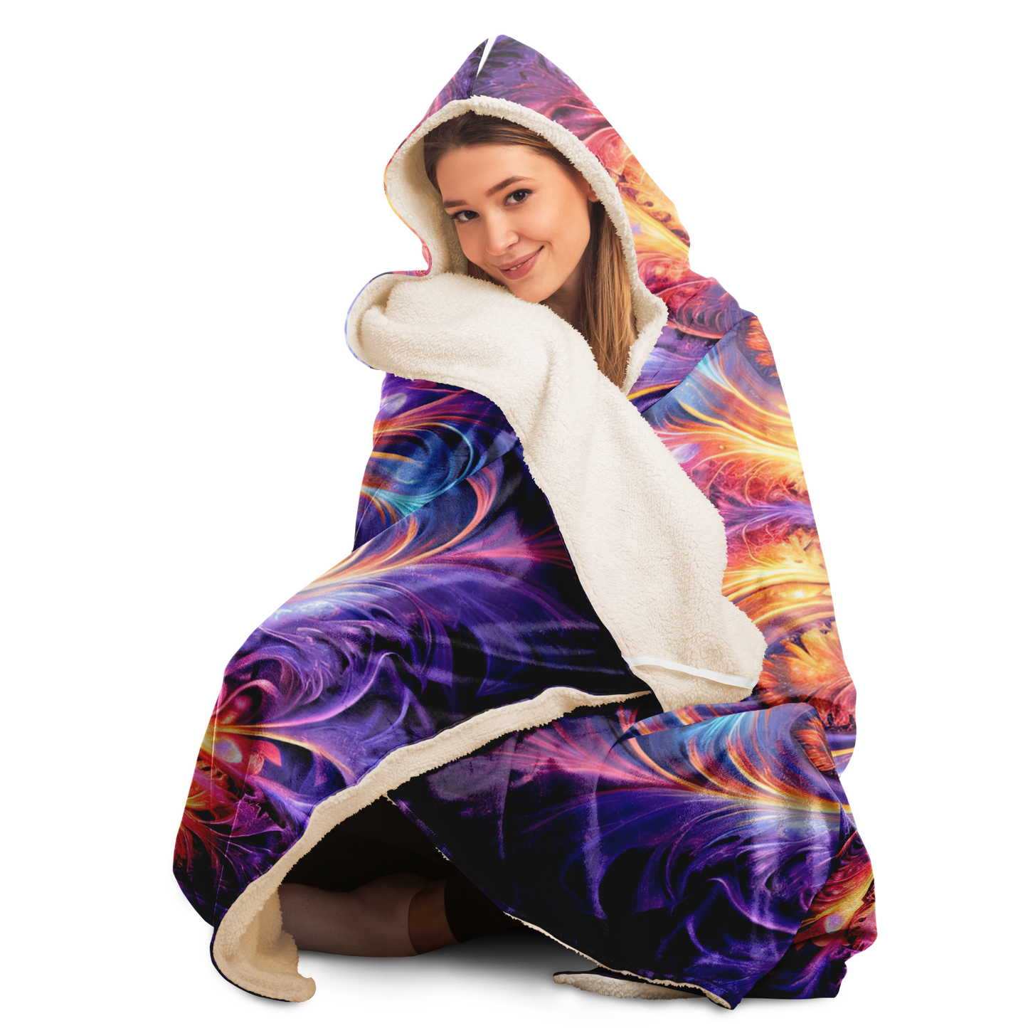 Fluro Snowflake Hooded Festival Blanket