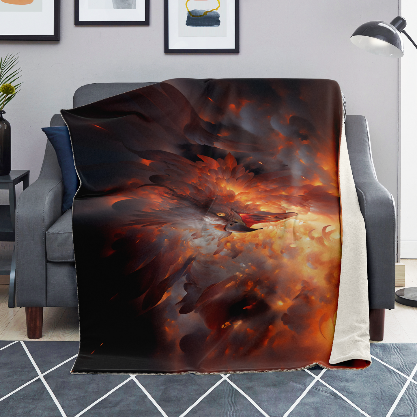 Phoenix Fury Premium Microfleece Blanket