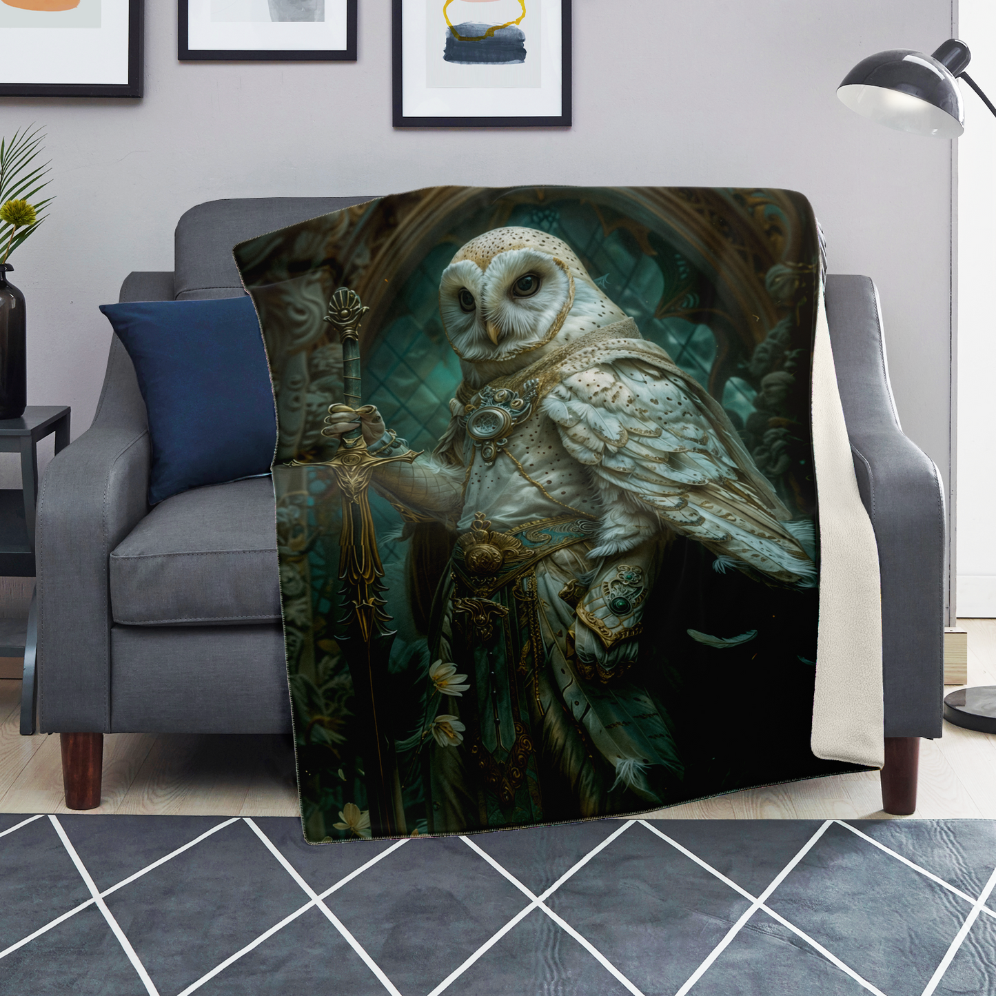 Whitewing Of The Feathered Dawn Premium Microfleece Blanket