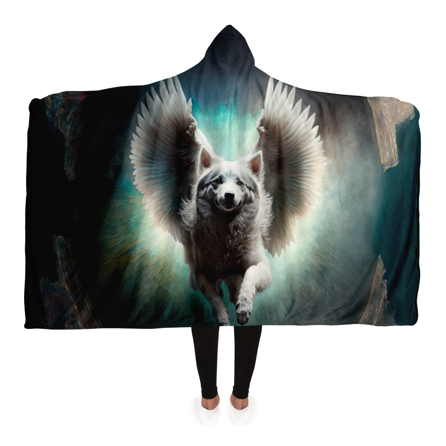 Angel Dog Hooded Blanket