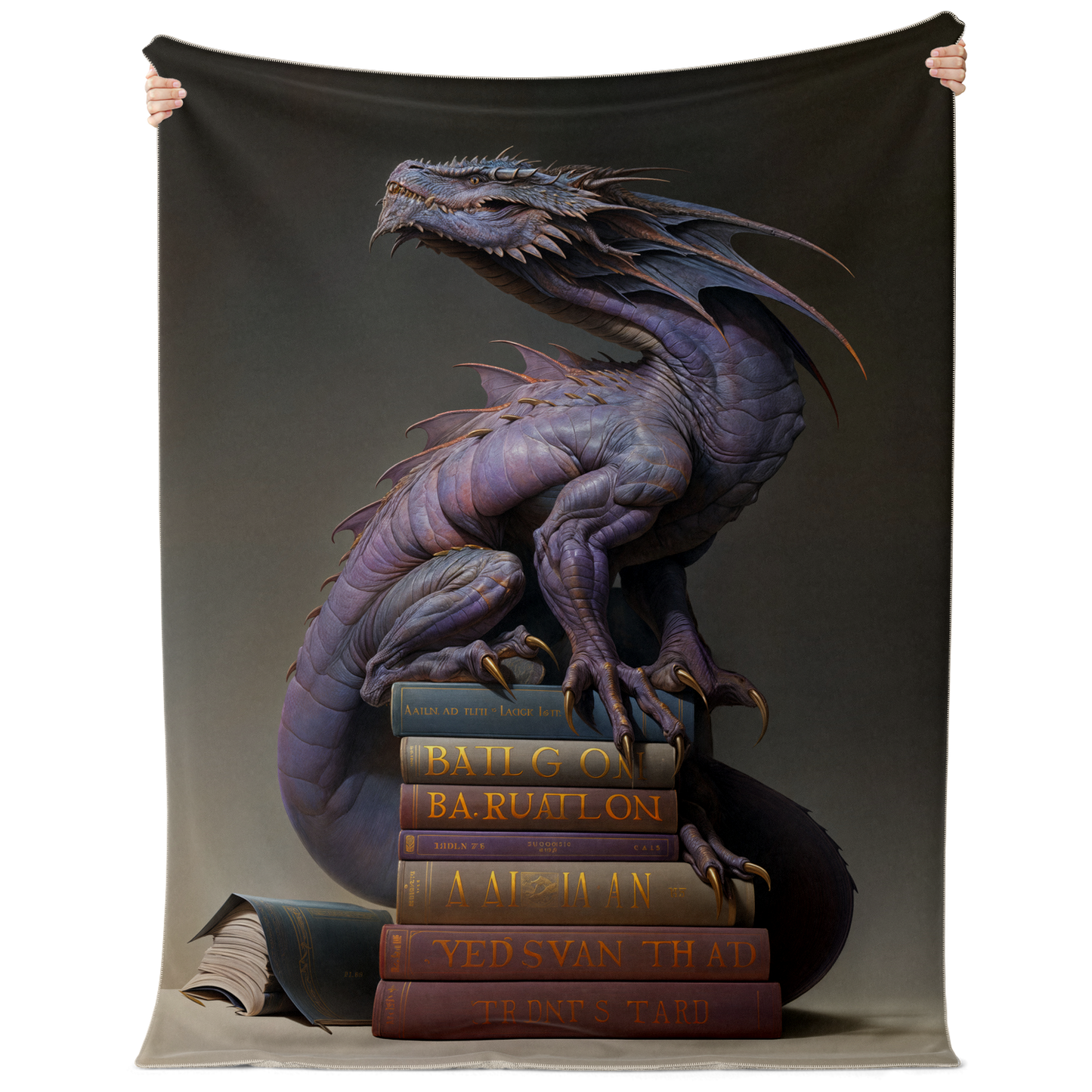 Book Wyrm Premium Microfleece Blanket