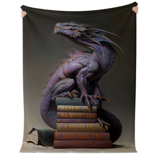 Book Wyrm Premium Microfleece Blanket