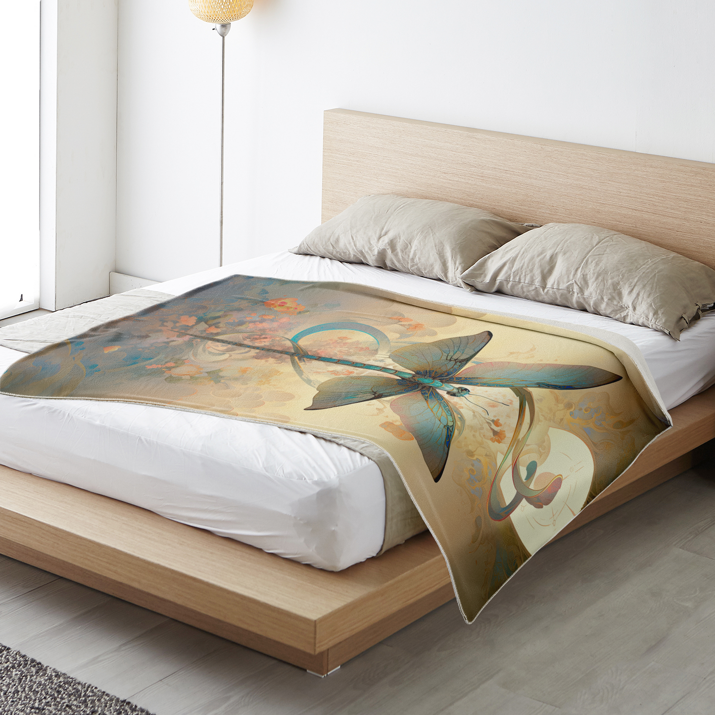 Premium Zen Dragonfly Microfleece Blanket