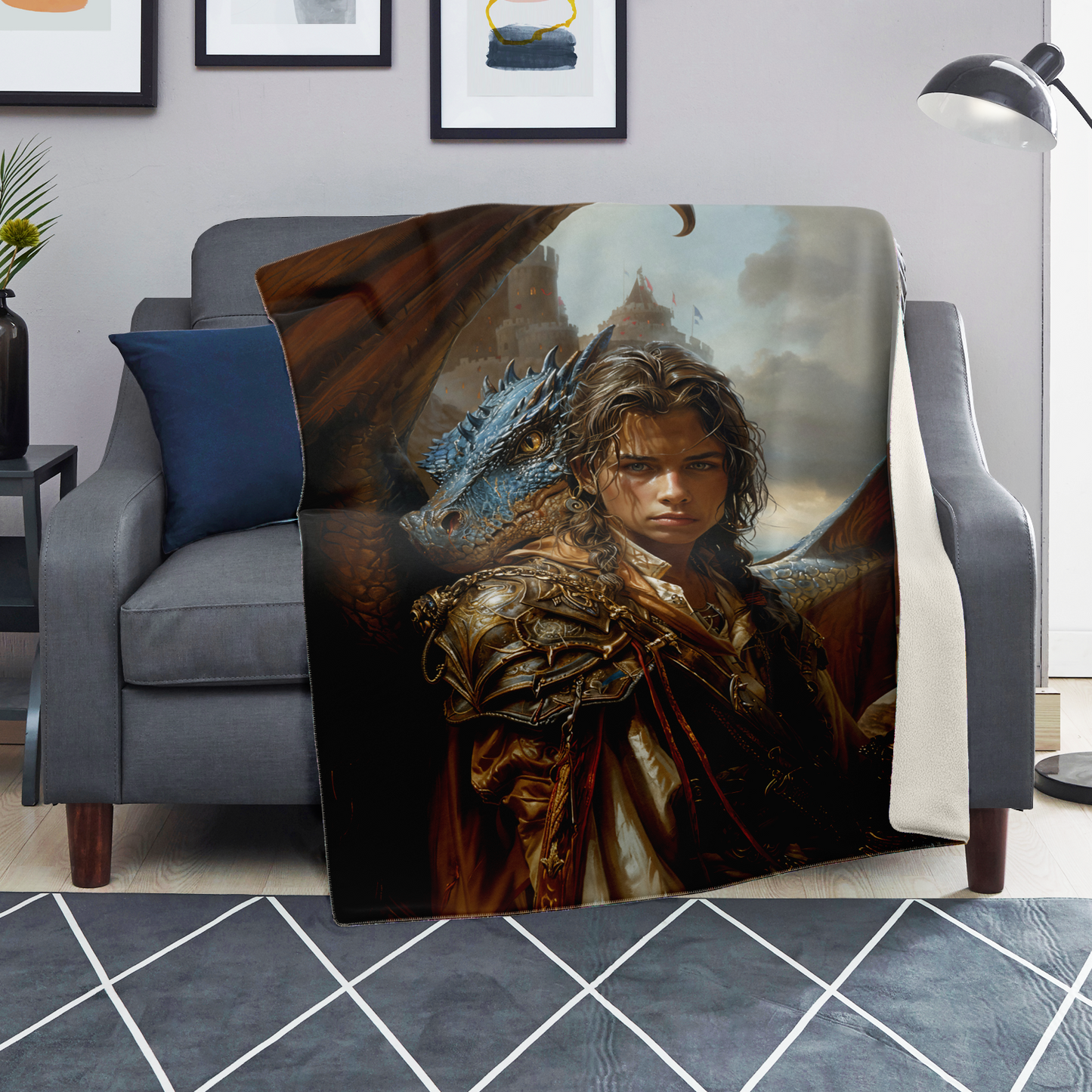 Adventurous Rogue And His Skyward Sidekick Premium Microfleece Blanket