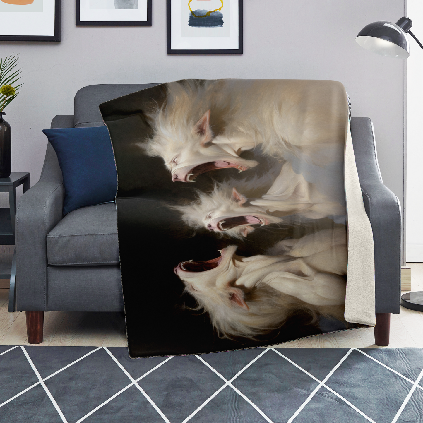 Albino Werewolf Chorus Premium Microfleece Blanket