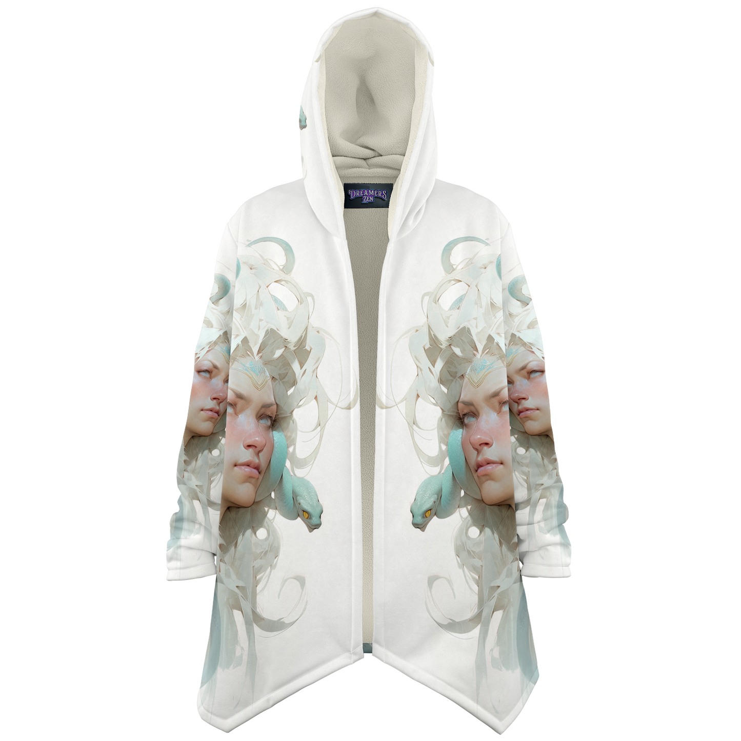 White Medusa Queen Microfleece Cloak