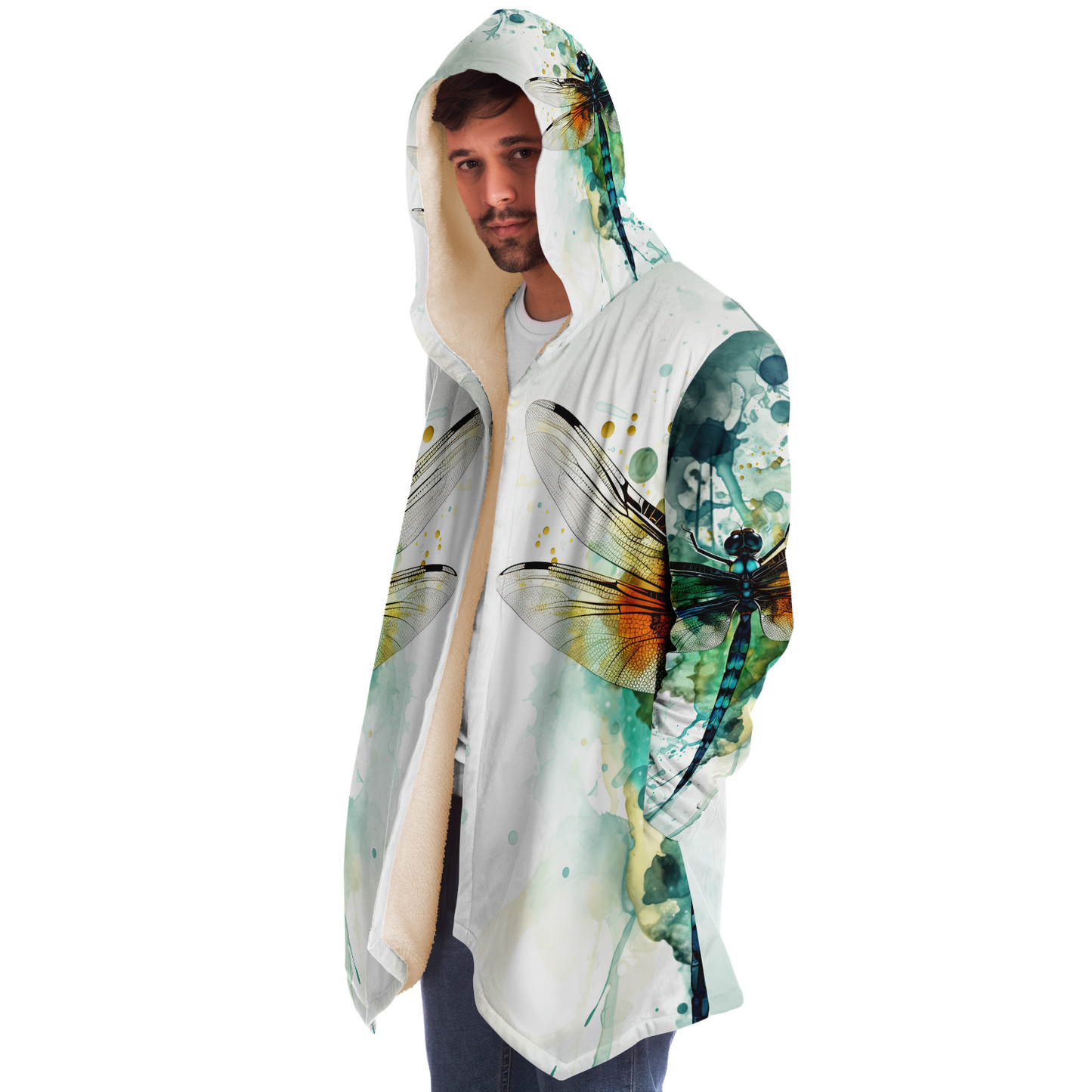 Aquatic Whisper Dragonfly Microfleece Cloak