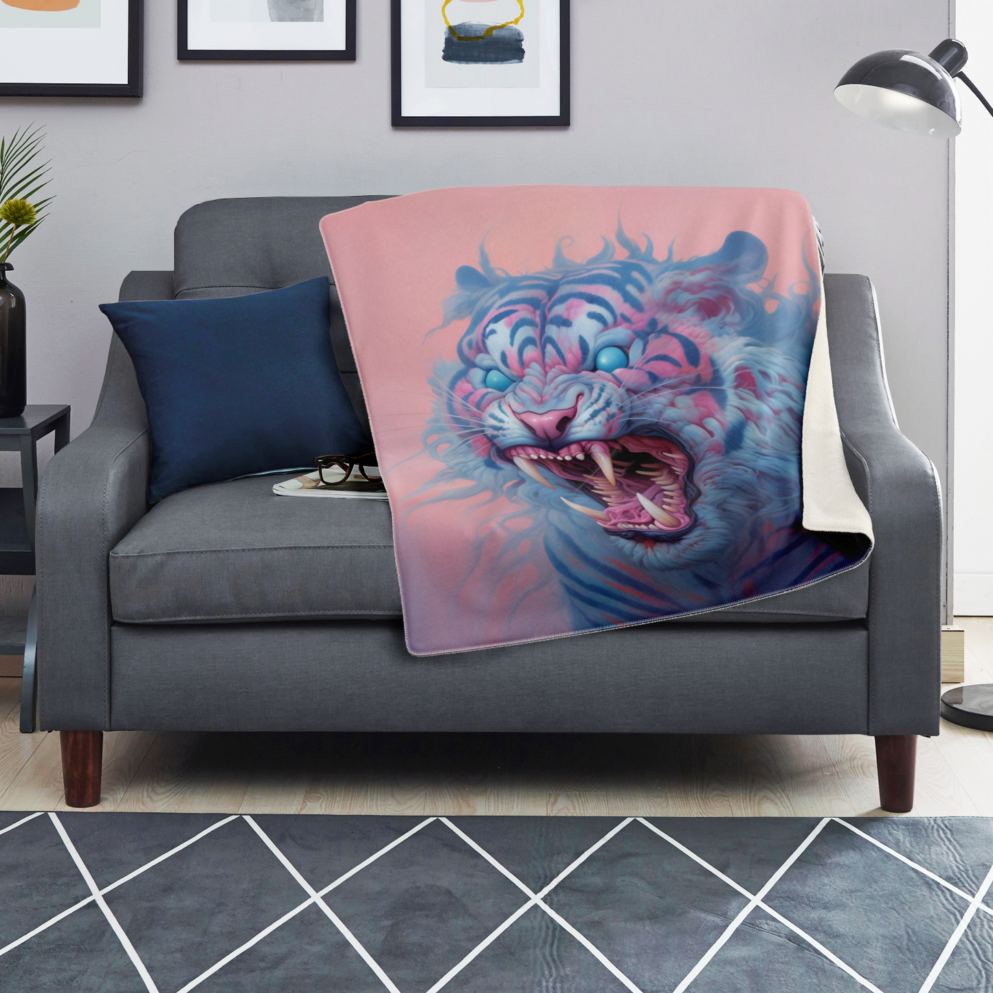 Demon Tiger Premium Microfleece Blanket