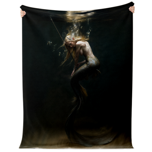 Spearmaiden of the Deep Premium Microfleece Blanket