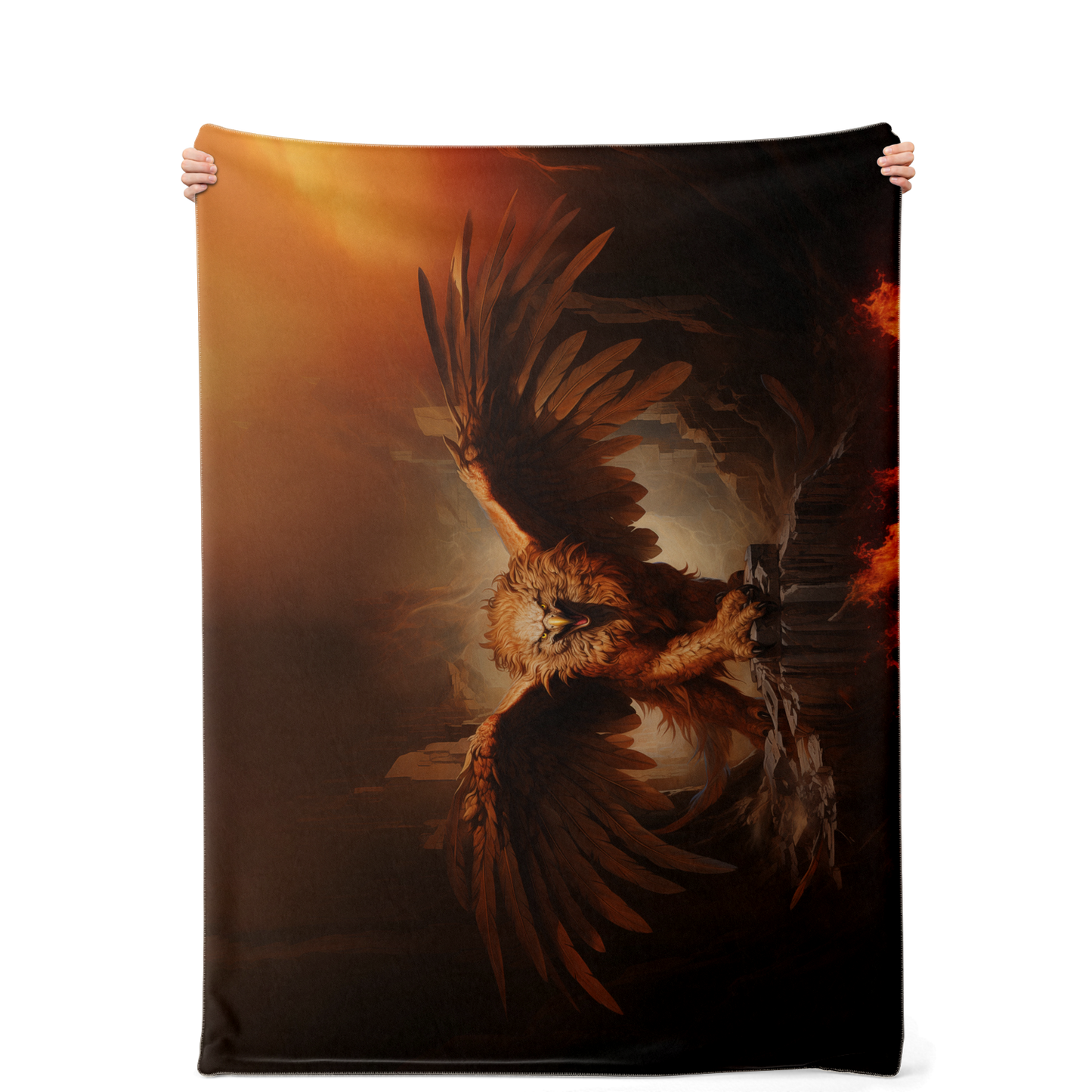 Inferno Griffon Premium Microfleece Blanket