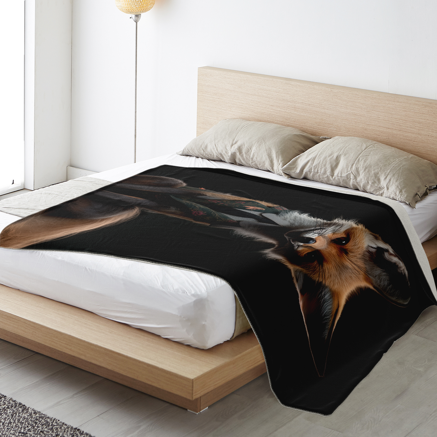 Mr Sleek Fox Microfleece Blanket