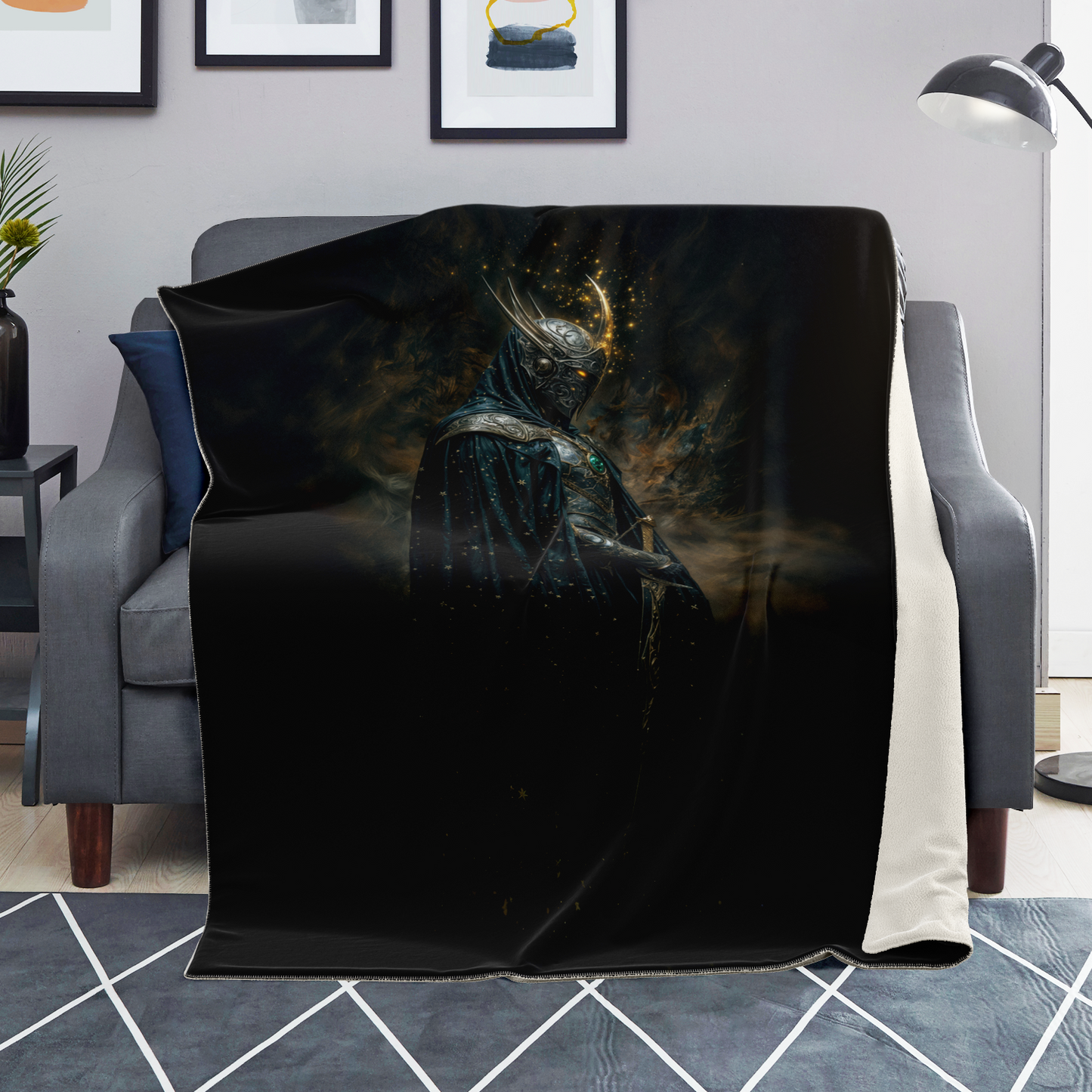 Shadows Of The Eternal Knight Premium Microfleece Blanket