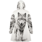 Wolf Sketch Microfleece Cloak