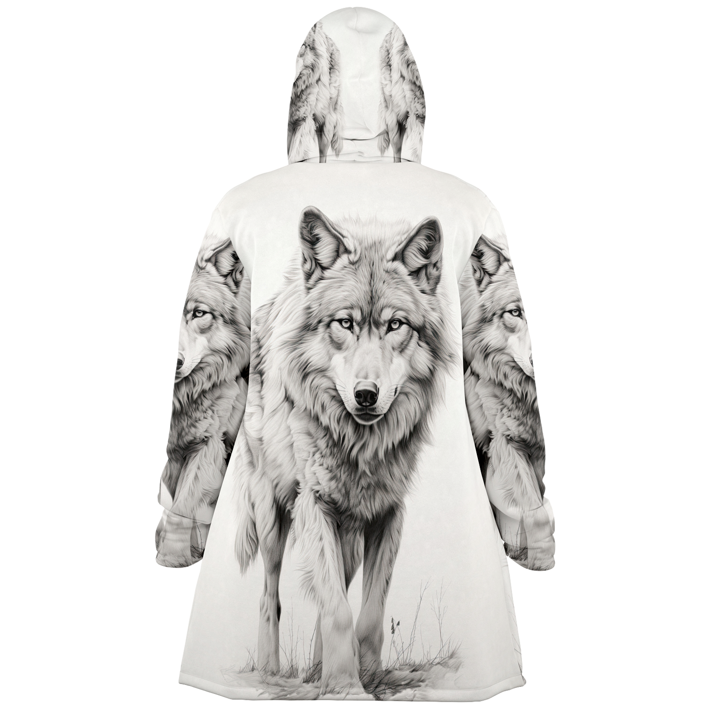 Wolf Sketch Microfleece Cloak