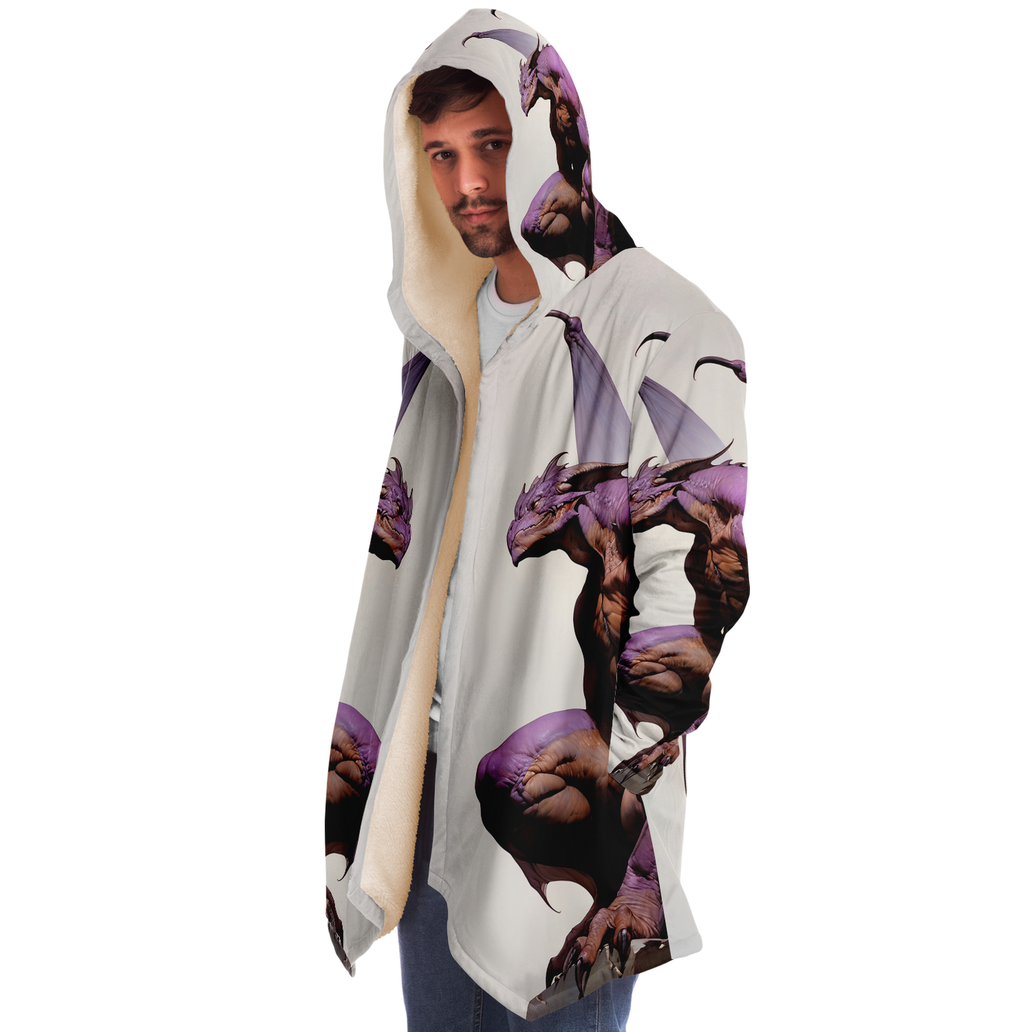 Zephyrion The Violet Winged Draconian Microfleece Cloak