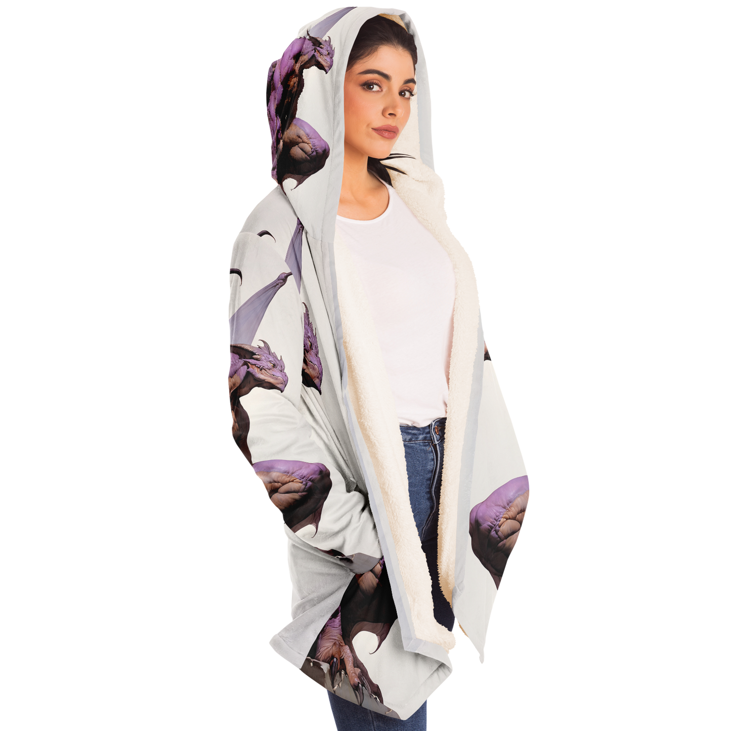 Zephyrion The Violet Winged Draconian Microfleece Cloak