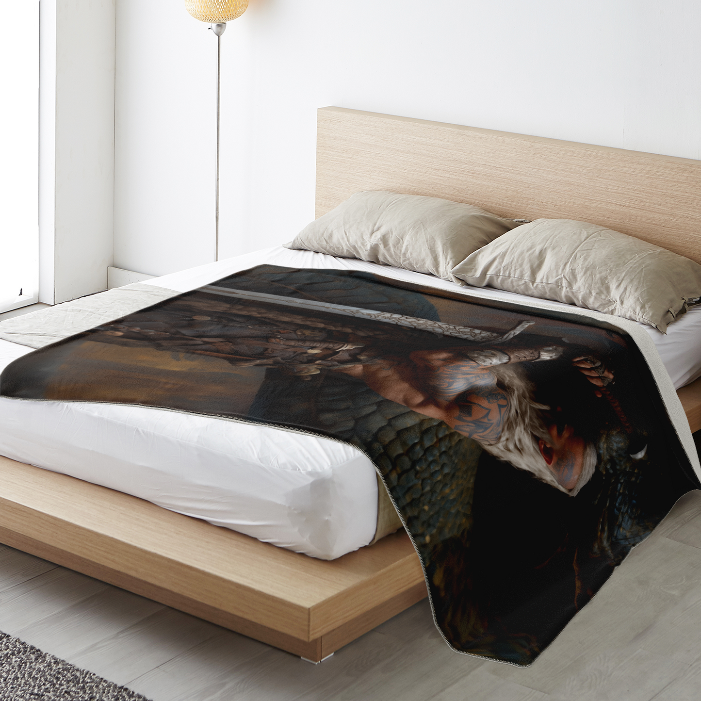 A Viking And His Dragon Premium Microfleece Blanket