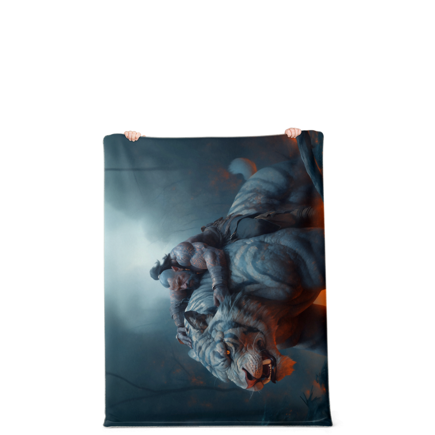 Tiger Rider Premium Microfleece Blanket