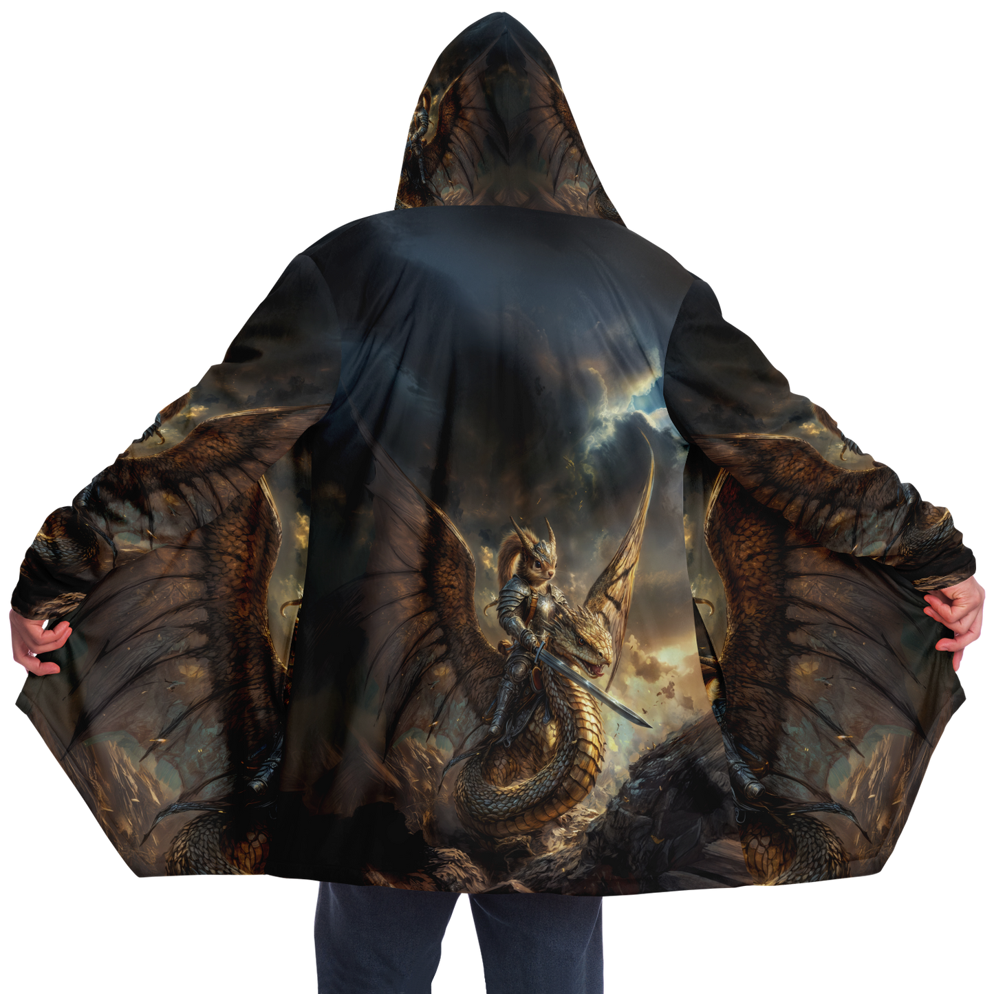 Winged Fury of the Squirrel Rider! Microfleece Cloak