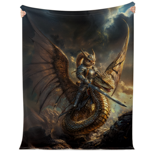 Winged Fury of the Squirrel Rider! Premium Microfleece Blanket