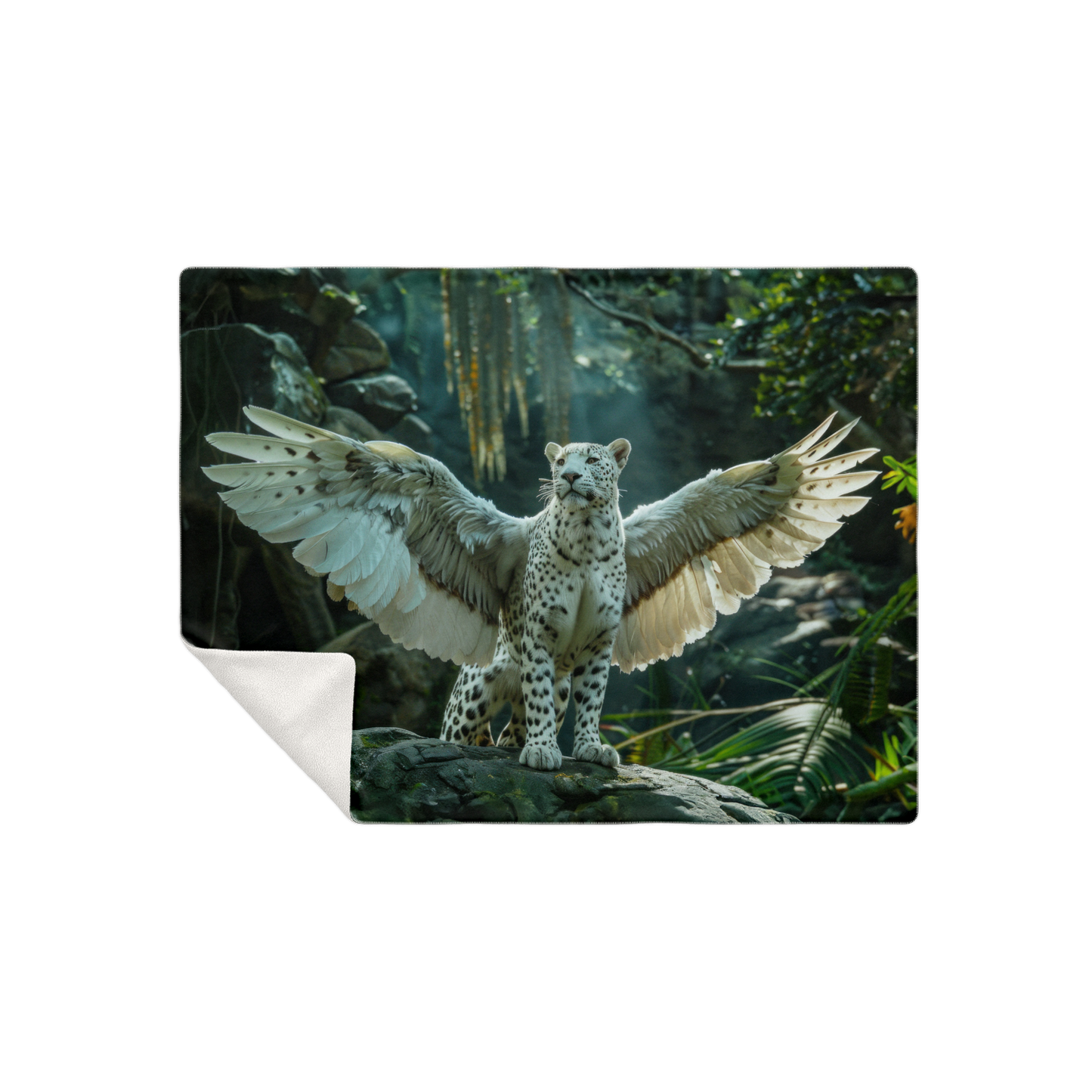 Premium Microfleece Winged Panther Blanket