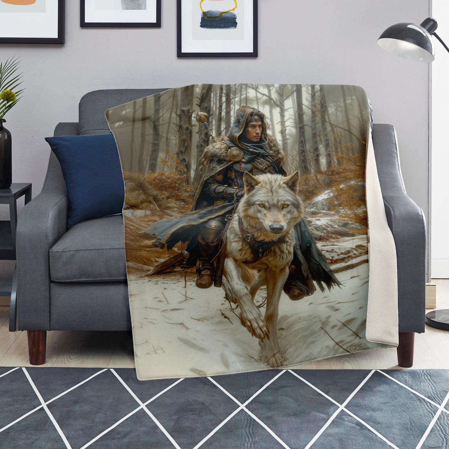 Wolf Rider Premium Microfleece Blanket