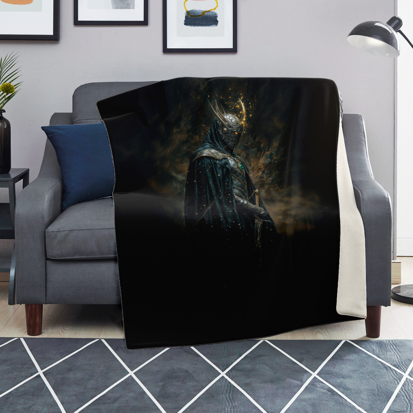 Shadows Of The Eternal Knight Premium Microfleece Blanket