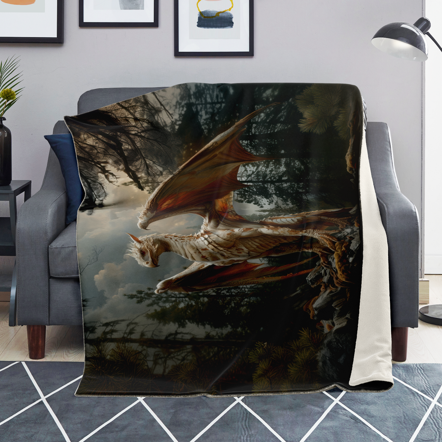 Forest Drake Premium Microfleece Blanket