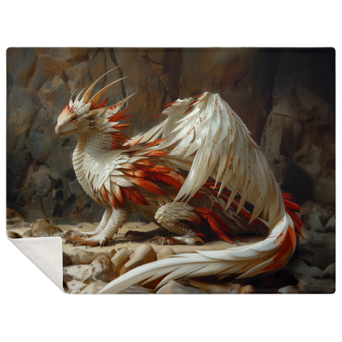 Snowfire Dragon Premium Microfleece Blanket