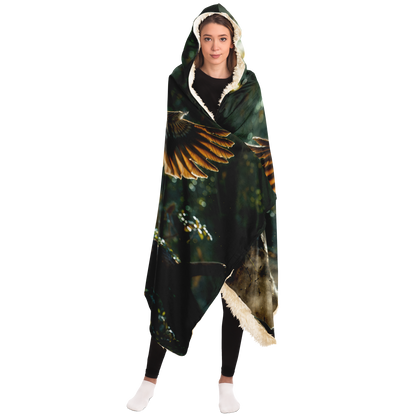 Winged Jungle Tiger Hooded Blanket Sherpa