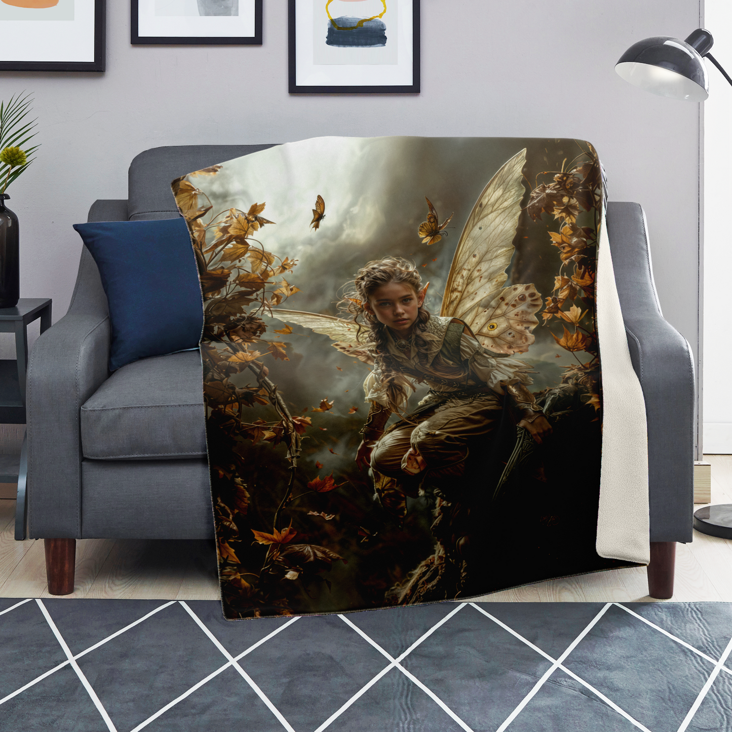 Autumns Winged Watcher Premium Microfleece Blanket