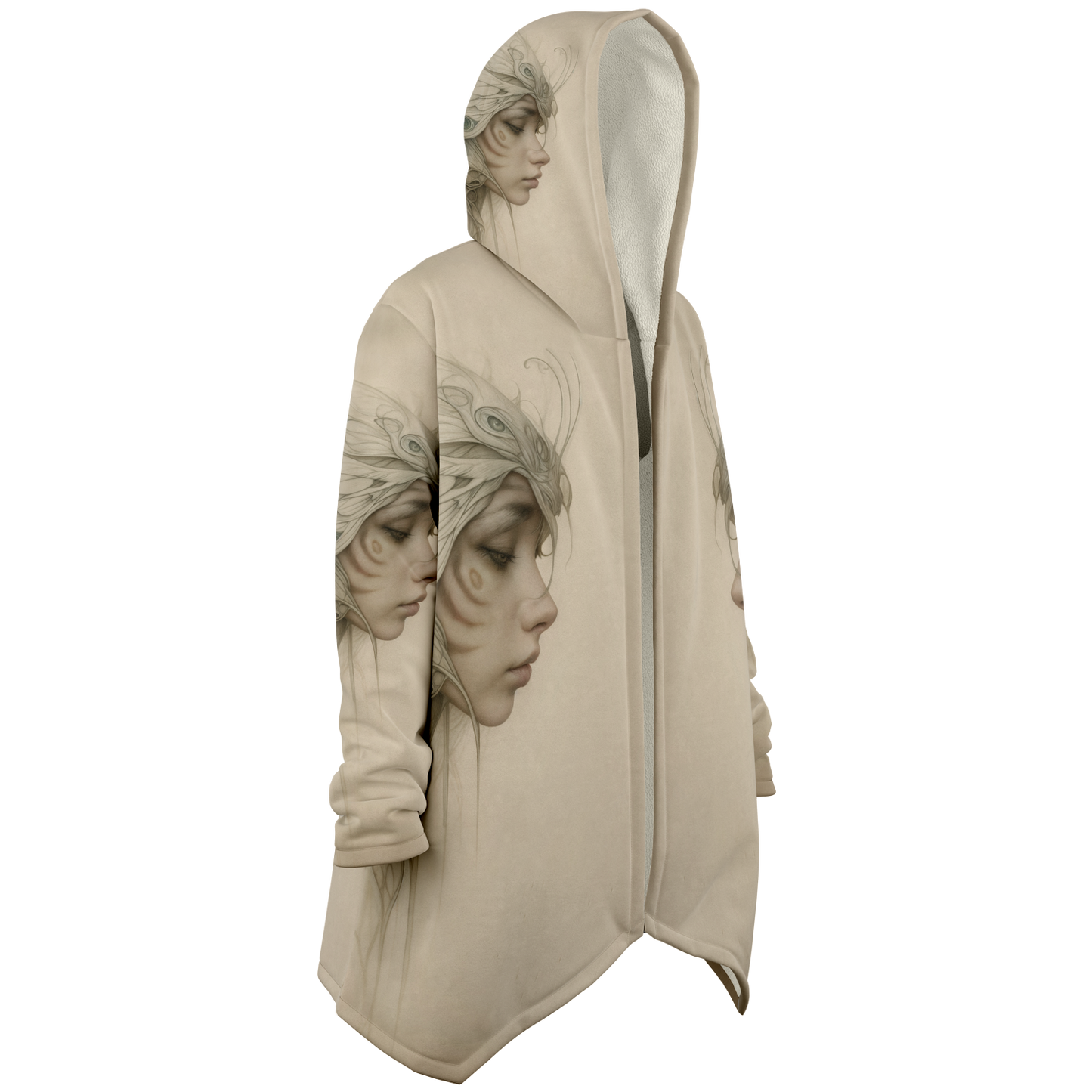 Woven in Whispered Feathers Microfleece Cloak