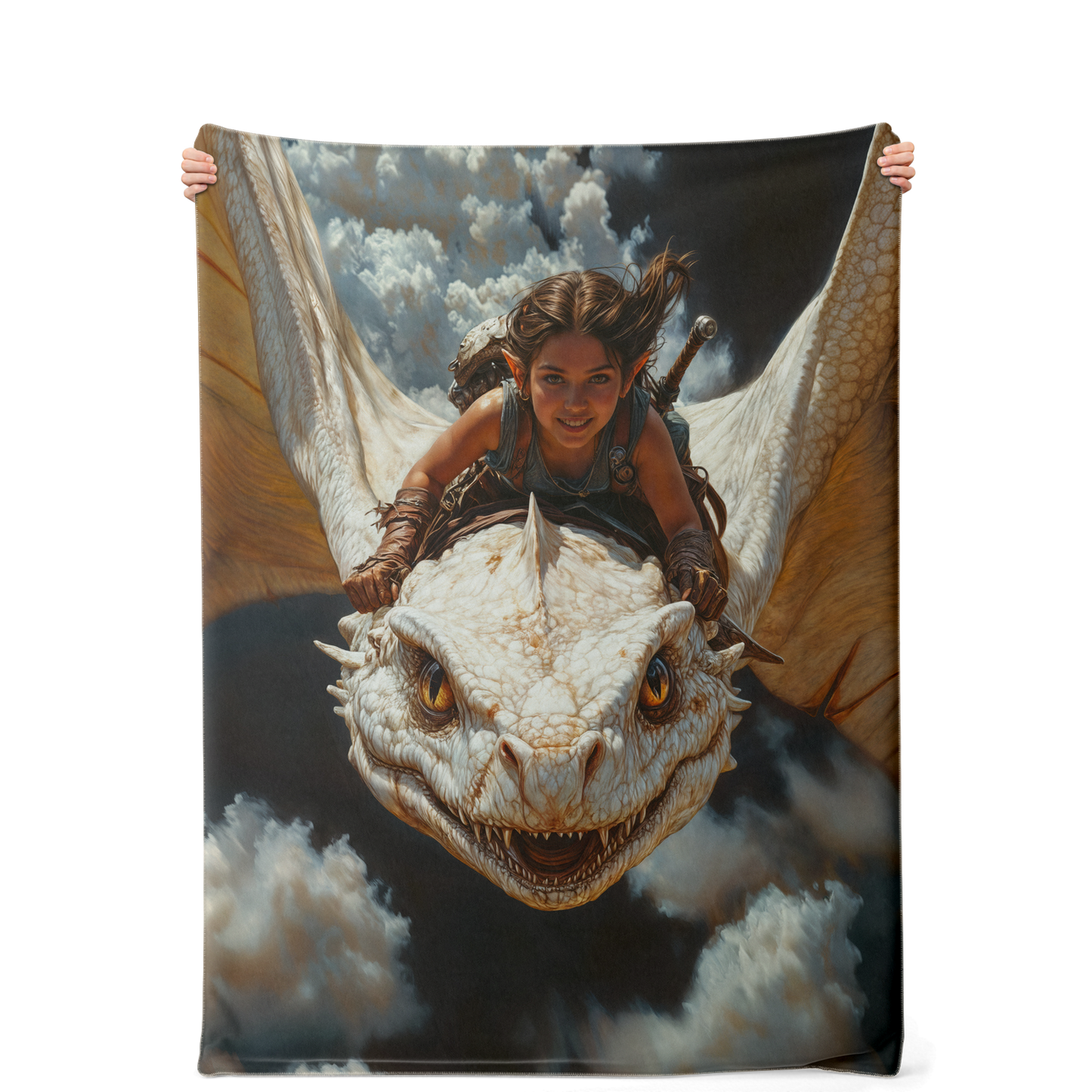 The Dragon Rider’s Smile Premium Microfleece Blanket