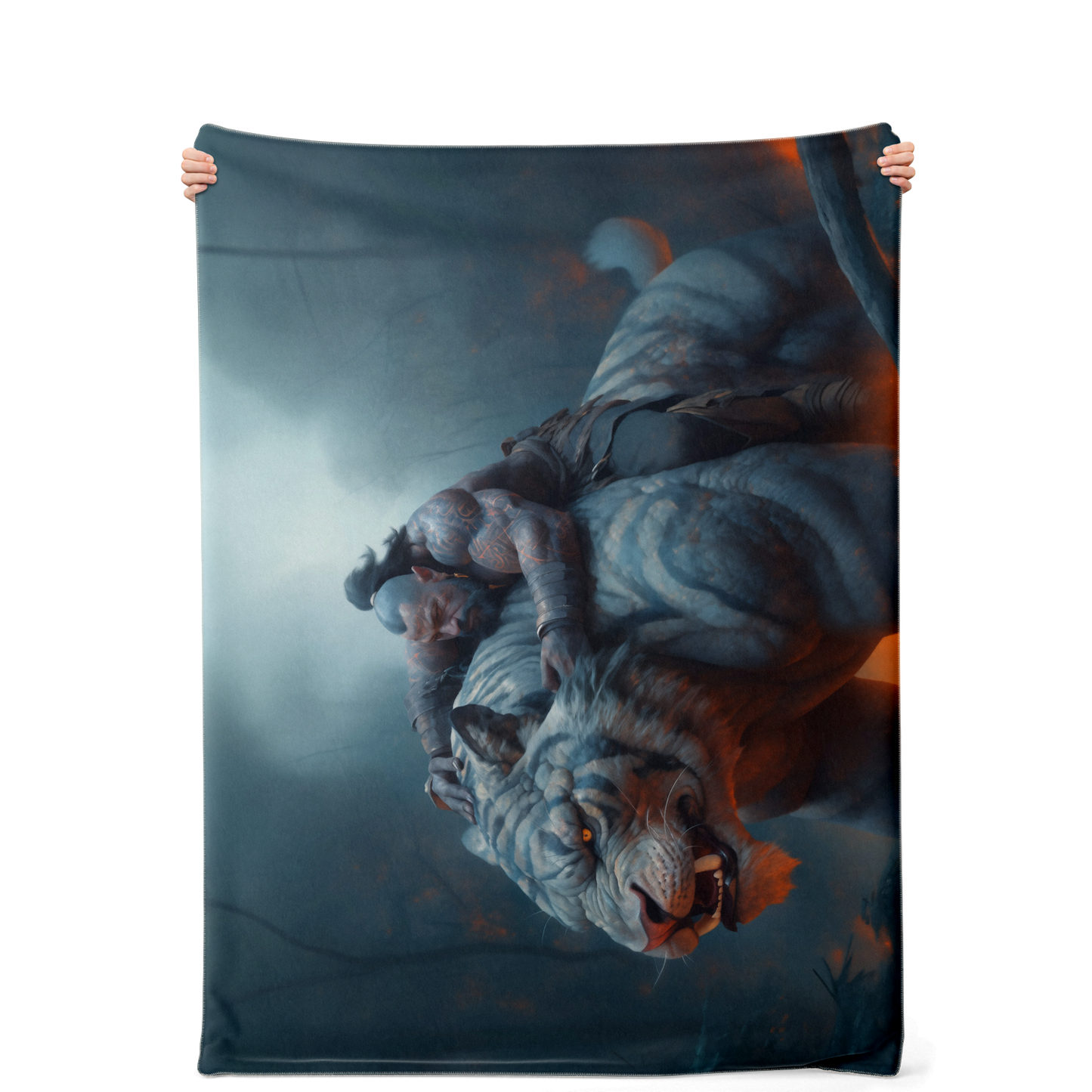 Tiger Rider Premium Microfleece Blanket