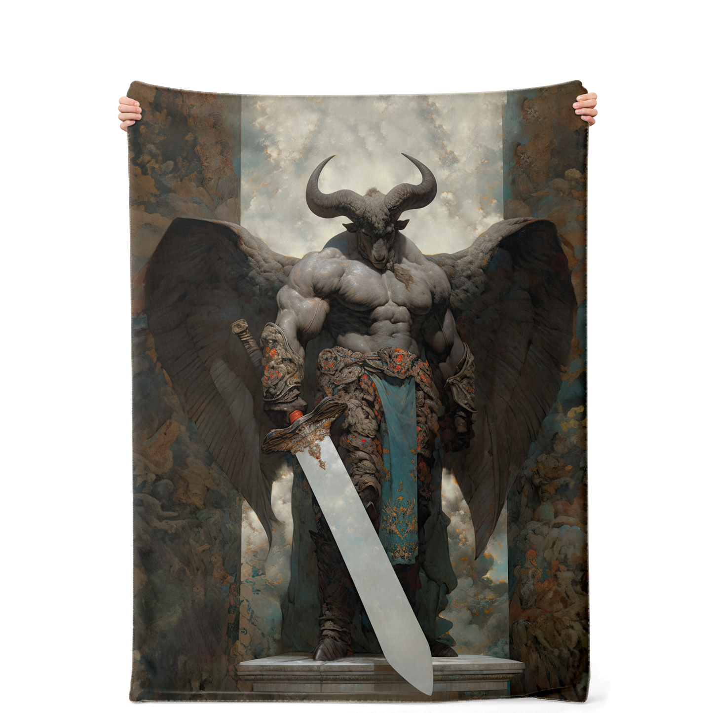 Winged Minotaur Premium Microfleece Blanket