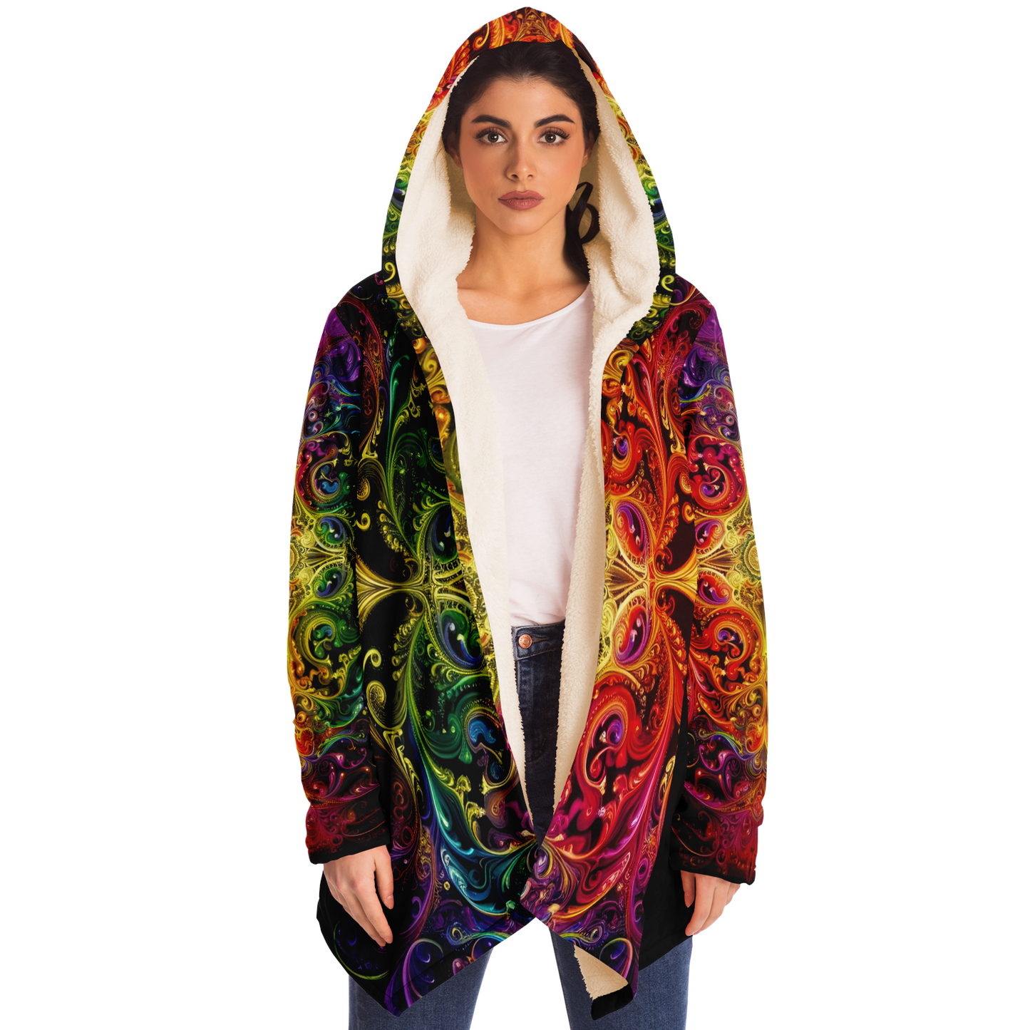 Rainbow Lace Microfleece Festival Cloak