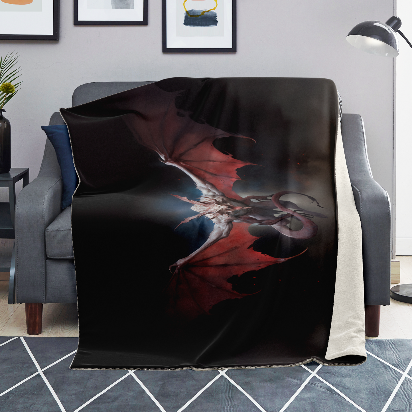 Winged Nightmare Premium Microfleece Blanket